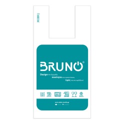 BRUNO σακούλα εμπορευμάτων τύπου φανελάκι BRN-0425, 30x60cm, νάιλον, τυρκουάζ, 20τμχ