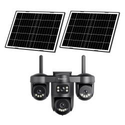 VSTARCAM smart ηλιακή κάμερα AG623FR, four-lens, 3MP, 4G, SD, PTZ, IP66, μαύρη