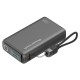 POWERTECH power bank PT-1639 με οθόνη & καλώδιο, 10000mAh, 65W, γκρι