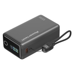 POWERTECH power bank PT-1640 με οθόνη & καλώδιο, 20000mAh, 100W, γκρι