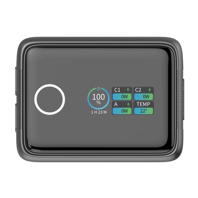 POWERTECH power bank PT-1640 με οθόνη & καλώδιο, 20000mAh, 100W, γκρι