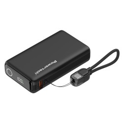 POWERTECH power bank PT-1641 με οθόνη & καλώδιο, 10000mAh, 22.5W, μαύρο