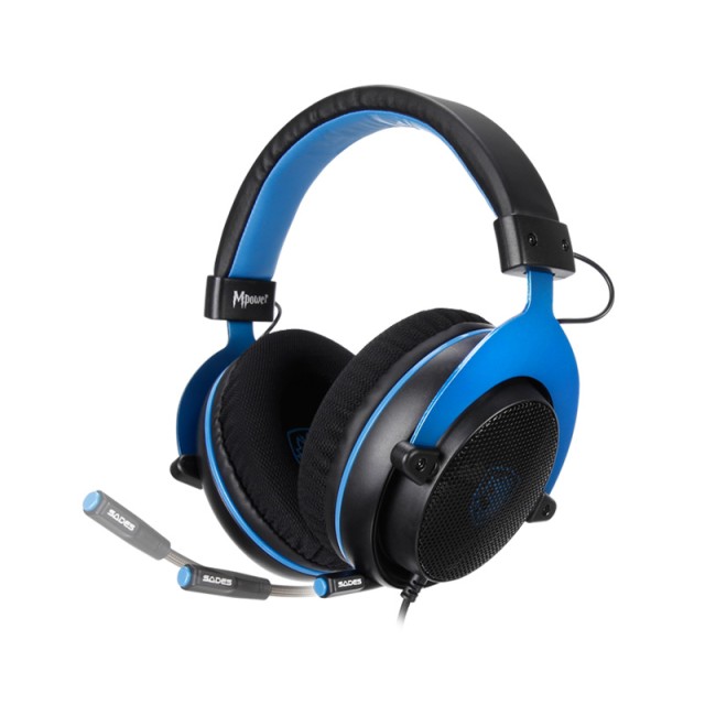 SADES Gaming Headset Mpower, Multiplatform, 3.5mm, 50mm ακουστικά, μπλε