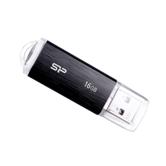 SILICON POWER USB Flash Drive Ultima U02, 16GB, USB 2.0, μαύρο