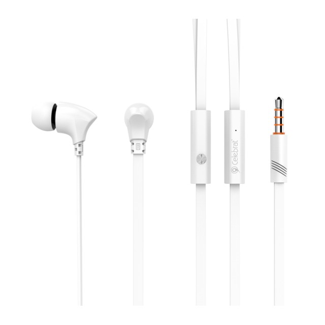 CELEBRAT earphones με μικρόφωνο G3, 3.5mm σύνδεση, Φ10mm, 1.2m, λευκά