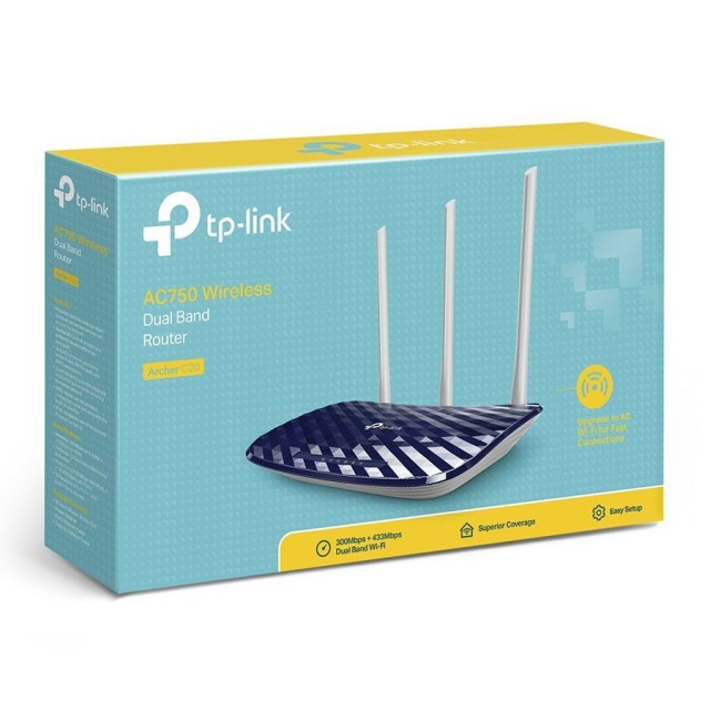 TP-LINK Router Archer C20, Wi-Fi 750Mbps AC750, Dual Band, Ver. 5.0