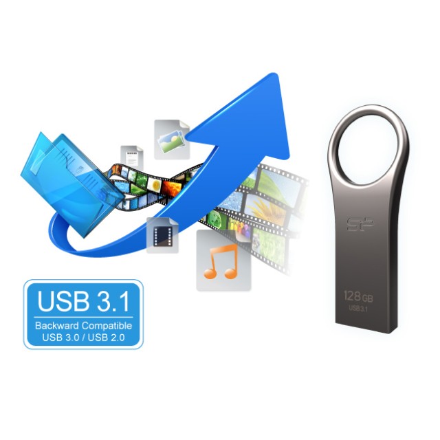 SILICON POWER USB Flash Drive Jewel 80, 16GB, USB 3.2, ασημί