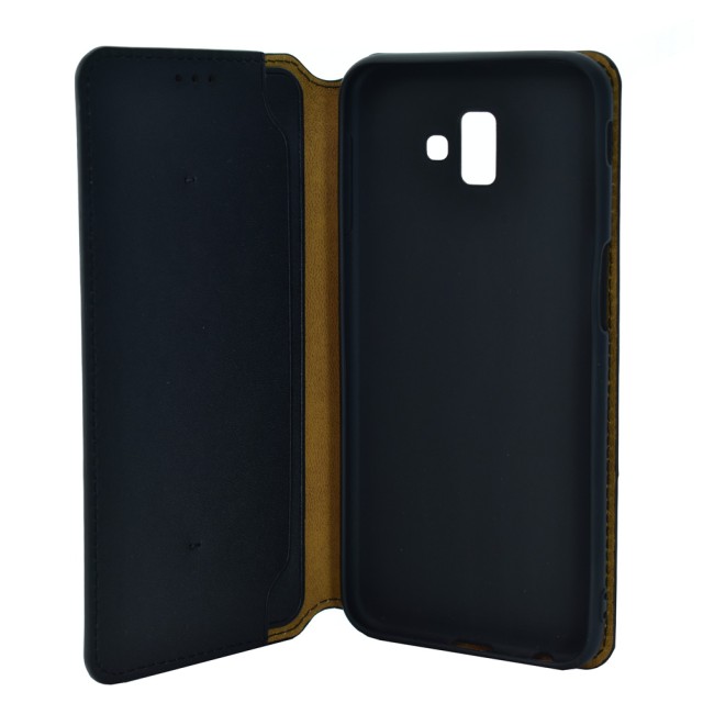 POWERTECH Θήκη Slim Leather για Samsung J6 Plus 2018, μαύρη