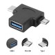 POWERTECH αντάπτορας USB σε USB-C & Micro USB CAB-U117, 5Gbps, μαύρος