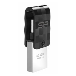 SILICON POWER USB Flash Drive C31, USB 3.2 & USB-C, 32GB, μαύρο