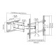 BRATECK επιτοίχια βάση LPA49-463D για τηλεόραση 37-70", έως 60kg