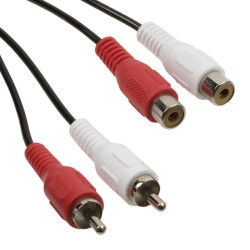 POWERTECH καλώδιο CAB-R018 2x RCA (M) σε 2x RCA (F), 5m, μαύρο