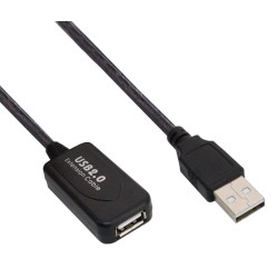 POWERTECH καλώδιο προέκτασης USB CAB-U039 με ενισχυτή, 480Mbps 5m, μαύρο