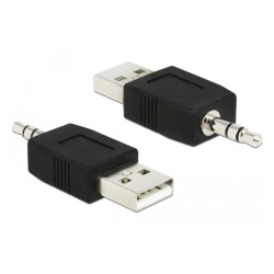 DELOCK Αντάπτορας USB 2.0 σε Stereo Jack 3.5mm 66069, μαύρο