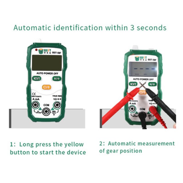 BEST ψηφιακό πολύμετρο BST-58F με NCV, DC/AC, current, auto power off