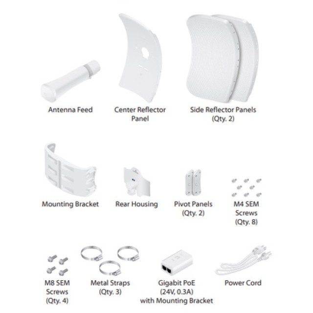 UBIQUITI LiteBeam AC LR LBE-5AC-LR, 5GHz airMAX AC Long-Range CPE, 26dBi