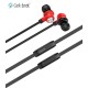 CELEBRAT earphones με μικρόφωνο D9, 3.5mm σύνδεση, Φ10mm, 1.2m, κόκκινα