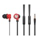 CELEBRAT earphones με μικρόφωνο D9, 3.5mm σύνδεση, Φ10mm, 1.2m, κόκκινα