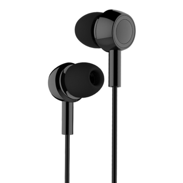 USAMS earphones με μικρόφωνο EP-12, 3.5mm σύνδεση, Φ10mm, 1.2m, μαύρα