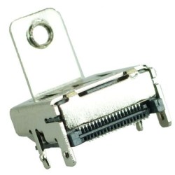 HDMI Connector A TYPE2, pins ίσια με κούμπωμα, βάση βιδώματος, Silver