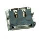 HDMI Connector A TYPE2, pins ίσια με κούμπωμα, βάση βιδώματος, Silver