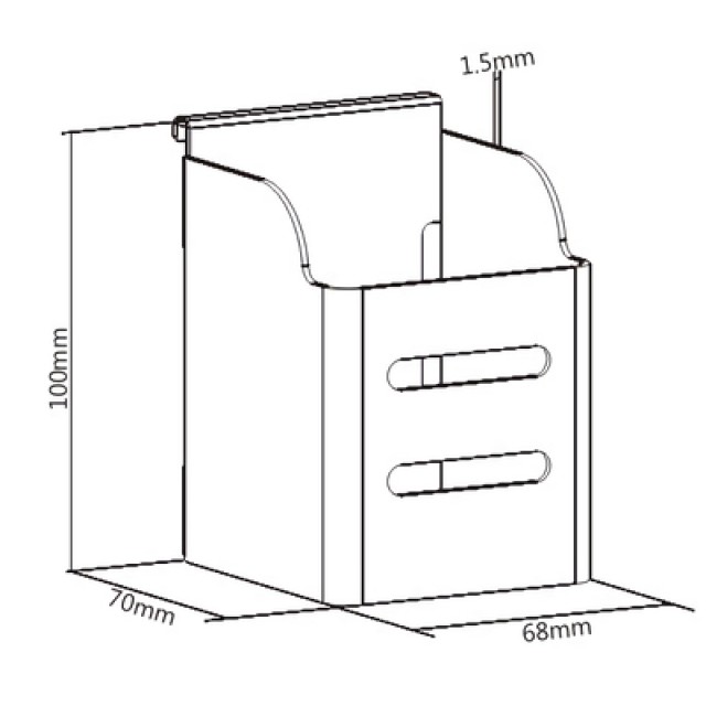 BRATECK μολυβοθήκη SW03-9 για χρήση με το πάνελ SW series, 68x70x100mm