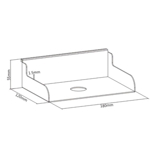 BRATECK ράφι SW03-10 για χρήση με το πάνελ SW series, 180x120x55mm