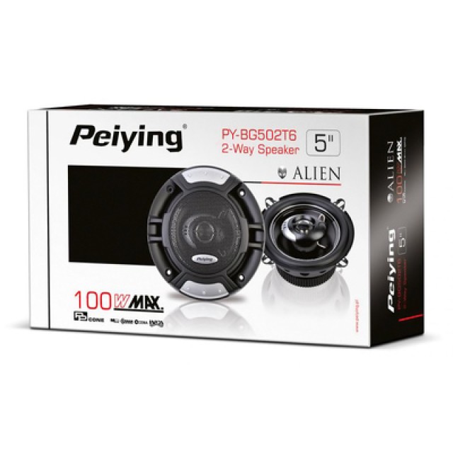 PEIYING Σετ ηχείων αυτοκινήτου PY-BG502T6, 100W, 2 δρόμων, 5", μαύρο