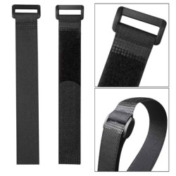 POWERTECH ιμάντας τύπου velcro TIES-025, 30x2cm, μαύρος, 10τμχ