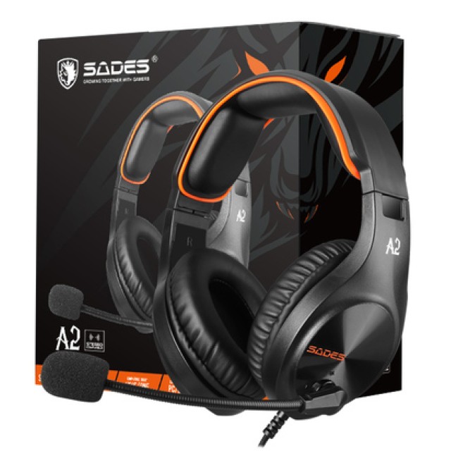 SADES Gaming Headset A2, multiplatform, 3.5mm, μαύρα