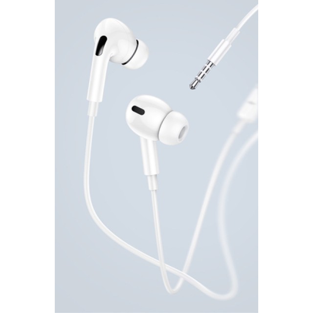 USAMS earphones με μικρόφωνο EP-41, 3.5mm σύνδεση, Φ10mm, 1.2m, λευκά