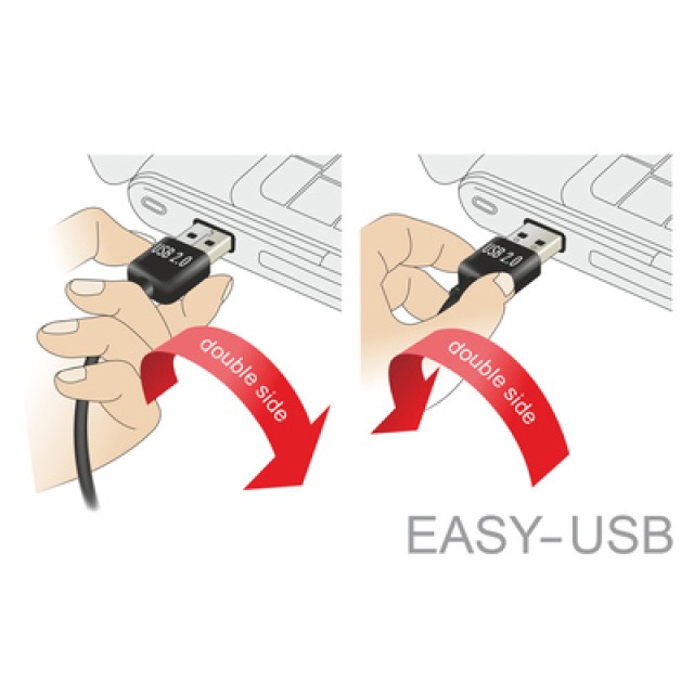 POWERTECH καλώδιο USB σε USB Micro CAB-U133, 90°, Easy USB, 1m, μαύρο