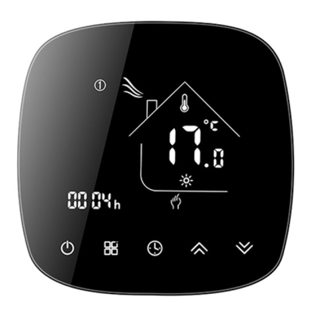 Smart θερμοστάτης πετρελαίου BHT-001-GBLW, WiFi, χωνευτός, μαύρος