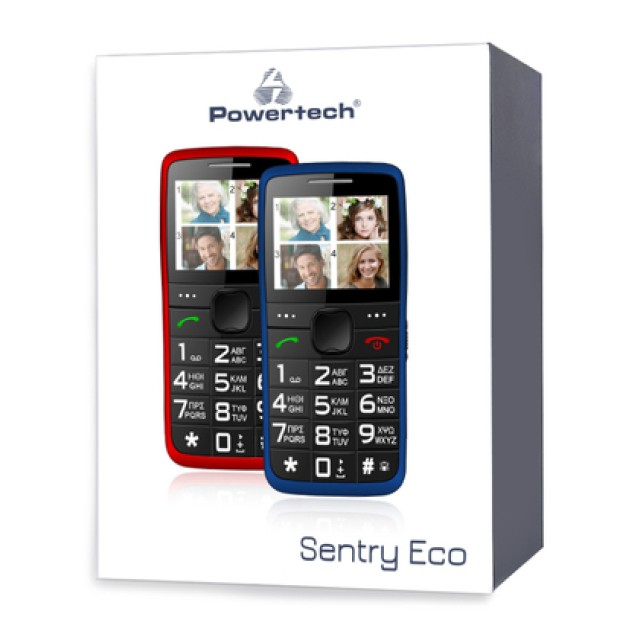 POWERTECH Κινητό Τηλέφωνο Sentry Eco PTM-24, SOS Call, με φακό, μπλε