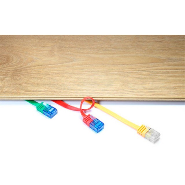 GOOBAY καλώδιο δικτύου 95381, CAT6 U/UTP, flat, copper, 10m, μαύρο