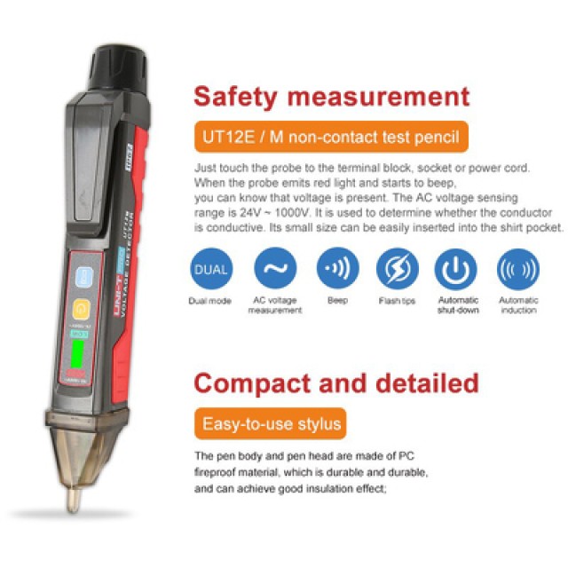 UNI-T ανιχνευτής τάσης ΑC UT12E-EU, 24V~1000V, IP67