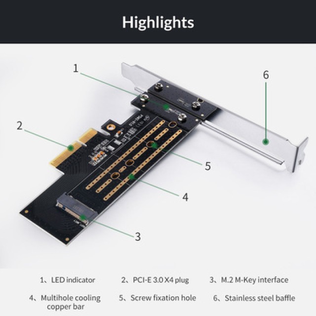 ORICO κάρτα επέκτασης PCI-e x4 σε NVMe M.2 M-key PSM2