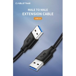 CABLETIME καλώδιο USB CT-AMAMN, 5 Gbps, 3m, μαύρο
