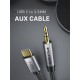 CABLETIME καλώδιο USB-C σε 3.5mm CT-CMAUDIO, AUX, 1.8m, μαύρο