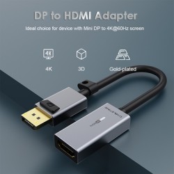 CABLETIME αντάπτορας DisplayPort σε HDMI CT-P02G4K60R, 4K/60Hz, γκρι