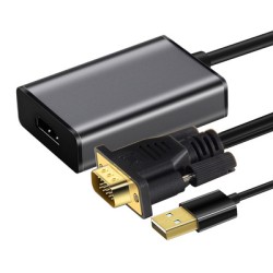 CABLETIME αντάπτορας HDMI σε VGA CT-VGAH με USB, 1080p, 0.15m, μαύρος