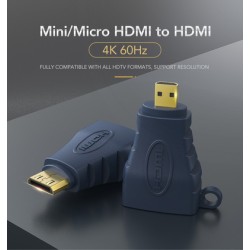 CABLETIME αντάπτορας micro HDMI σε HDMI HA16R, 4K/60Hz, μπλε