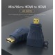 CABLETIME αντάπτορας micro HDMI σε HDMI HA16R, 4K/60Hz, μπλε