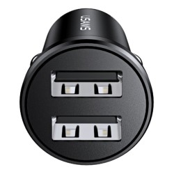 USAMS φορτιστής αυτοκινήτου C20, 2x USB, 2.4A, μαύρο