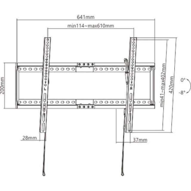 BRATECK Επιτοίχια βάση LP72-46T, για οθόνη 37"-80", έως 75kg