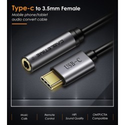 CABLETIME αντάπτορας USB-C σε 3.5mm CT-CMAUD, DAC chipset, γκρι