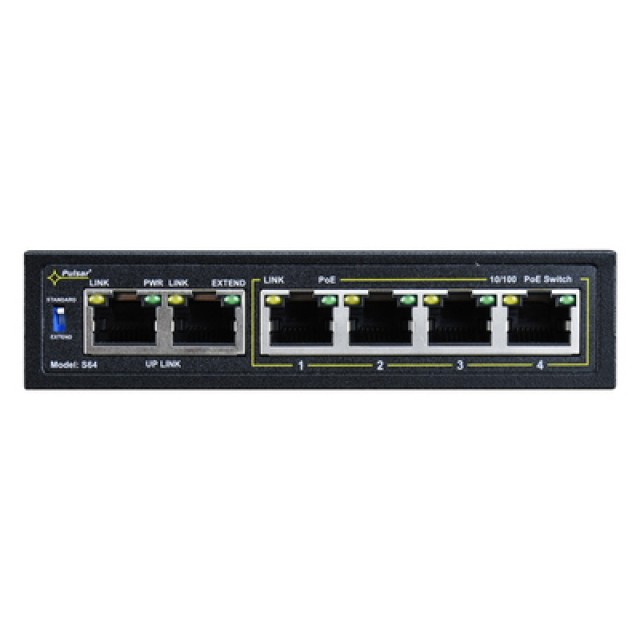 PULSAR PoE Ethernet Switch S64, 6x ports 10/100Mb/s