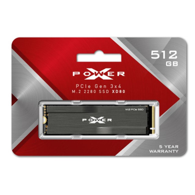 SILICON POWER SSD PCIe Gen3x4 M.2 2280 XD80, 512GB, 3.400-3.000MB/s