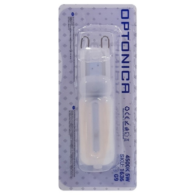 OPTONICA LED λάμπα 1636, 5W, 4500K, G9, 400lm