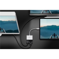 GOOBAY αντάπτορας USB-C σε HDMI & VGA 52430, 4K/60Hz, λευκός